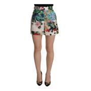 Dolce & Gabbana Multifärgade Blommiga Höga Midje Shorts Multicolor, Da...