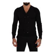 Dolce & Gabbana Cashmere Cardigan Sweater med knappapplikation Black, ...