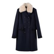 Bazar Deluxe Double-Breasted Coats Blue, Dam