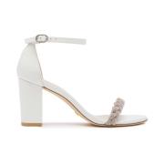 Stuart Weitzman NearlyNude Highshine Sandaler White, Dam