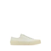 Jil Sander Premium Ivory Canvas Sneakers White, Herr