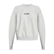 Jil Sander Sweatshirt med logotyp Gray, Dam