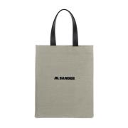 Jil Sander Medium Platt Shopper Väska Beige, Dam