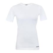Jil Sander Vit Dam T-shirt, Stilren och enkel White, Dam