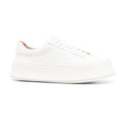 Jil Sander Naturliga Agnellato Sneakers - Höj din stil White, Dam