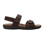 Mephisto Mörkbrun Lädersandal för Män Brown, Herr