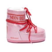 Moon Boot Låga Glitterstövlar Pink, Dam