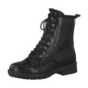 Tamaris Lågklackade Croco Ankelboots Black, Dam