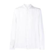 120% Lino Casual Shirts White, Herr