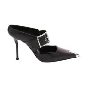 Alexander McQueen Punk Lädermules Black, Dam