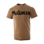 Alexander McQueen Brun Oversized T-shirt för Män Brown, Herr