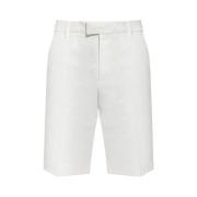 Alexander McQueen Avslappnade vita shorts med veck fram White, Herr