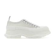 Alexander McQueen Vita Raffia Tread Slick Sneakers White, Dam