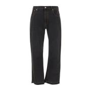 Alexander McQueen Stiliga Wide Leg Track Jeans Black, Herr