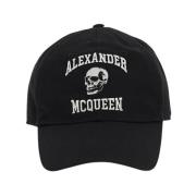 Alexander McQueen Varsity Logo Och Skull Baseballkeps Black, Herr