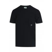 C.p. Company Svart Jerseyficka T-Shirt för Modern Man Black, Herr