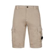 C.p. Company Stretch Sateen Cargo Shorts - Cobblestone Brown Brown, He...