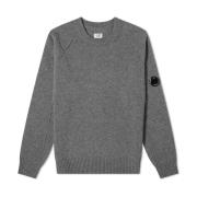 C.p. Company Klassisk Crew Neck Lambswool Stickad Tröja Gray, Herr