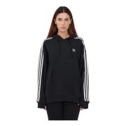 Adidas Originals Svart hoodie med 3 ränder, Oversized passform Black, ...