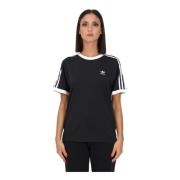 Adidas Originals Klassisk 3-Stripes Dam T-shirt Svart Black, Dam