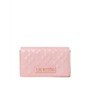 Love Moschino Roséguld Syntetisk Axelremsväska Pink, Dam