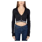 Calvin Klein Jeans Mysig Intarsia Sweater för Kvinnor Black, Dam