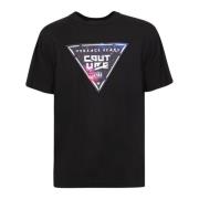 Versace Jeans Couture Svart Bomull T-Shirt med Logotryck Black, Herr