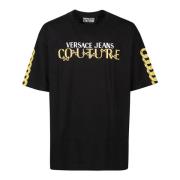 Versace Jeans Couture Svart/Guld Logo Kedja T-Shirt Black, Herr