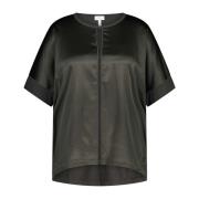 Sportalm Satin-Look T-Shirt Elegant Bekväm Blus Black, Dam
