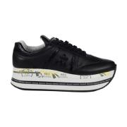 Premiata Svarta Str Sneakers med Plattformsula Black, Dam