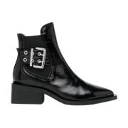 Ganni Chunky Buckle Chelsea Boot Black, Dam