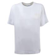 Ganni Bomull T-Shirt Art T2917 - 001 White, Dam