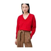 Suncoo V-neck Knitwear Red, Dam