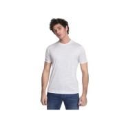 Brunello Cucinelli Ljusgrå Rundhalsad T-shirt med Panelinsatser White,...