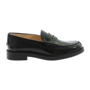 Tod's Svart Lackläder Loafer med Penny Bar Black, Dam