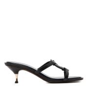 Tory Burch Svarta Miller Bombé Sandaler i Kalvskinn Black, Dam