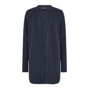 MOS Mosh Lång Cardigan Stickad 153880 Salute Navy Blue, Dam