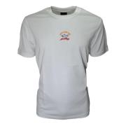 Paul & Shark Colore Bianco Cop1096 Ekologisk Bomull T-Shirt med Logo W...