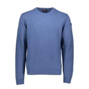 Paul & Shark Mjölkvit Ull Crewneck Blue, Herr