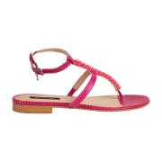 Patrizia Pepe Djurmönstrade Platta Sandaler Pink, Dam