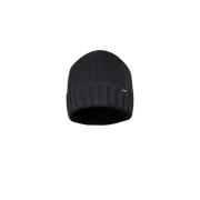 Moorer Mjuk Merinoull Beanie med Oversized Volym Black, Dam