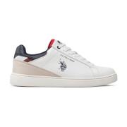 U.s. Polo Assn. Låga PU Läder Sneakers White, Herr