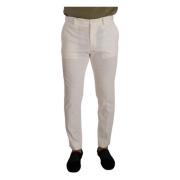 Dolce & Gabbana Bomull Corduroy Slim Fit Byxor White, Herr