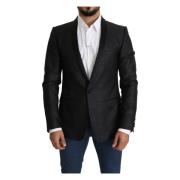 Dolce & Gabbana Sofistikerad Jacquard Blazer Black, Herr