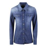 Dondup Stilfull Denimskjorta för Kvinnor Blue, Dam