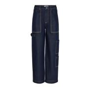 Co'Couture Tapered Denim Byxor Blue, Dam