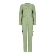 Silvian Heach Elegant Dragkedja Jumpsuit Green, Dam