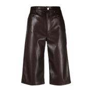Nanushka Högkvalitativa bomullslånga shorts för kvinnor Brown, Dam