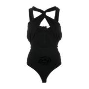 Magda Butrym Twisted Cut-Out Bodysuit Black, Dam