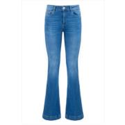 Nenette Denim Superstretch Flared Jeans Blue, Dam